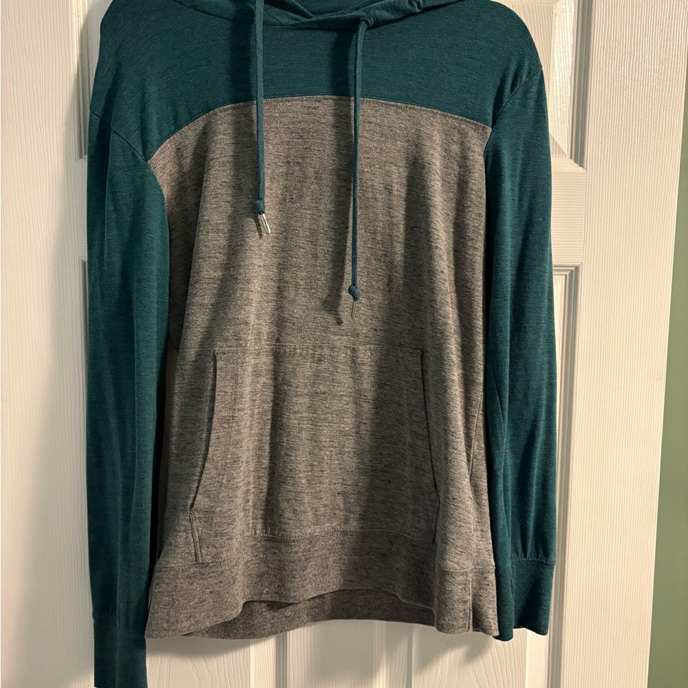 Teal and Gray Men's Sweater